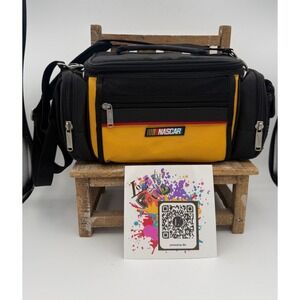 NASCAR Black Yellow Canvas Multi-Pocket Camera Gear Bag Shoulder Strap Racing
